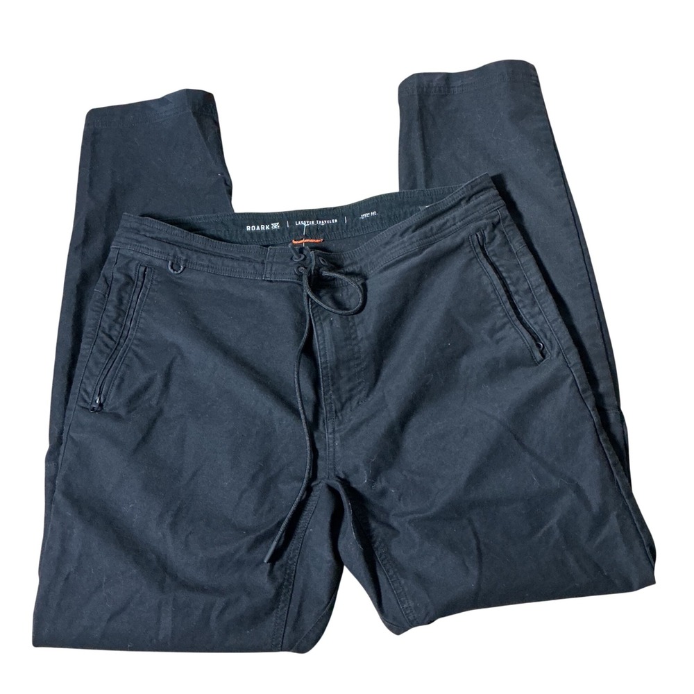 Roark Layover Traveler Slim Fit Pants Mens 33 Black Stretch Utility Cargo Pocket